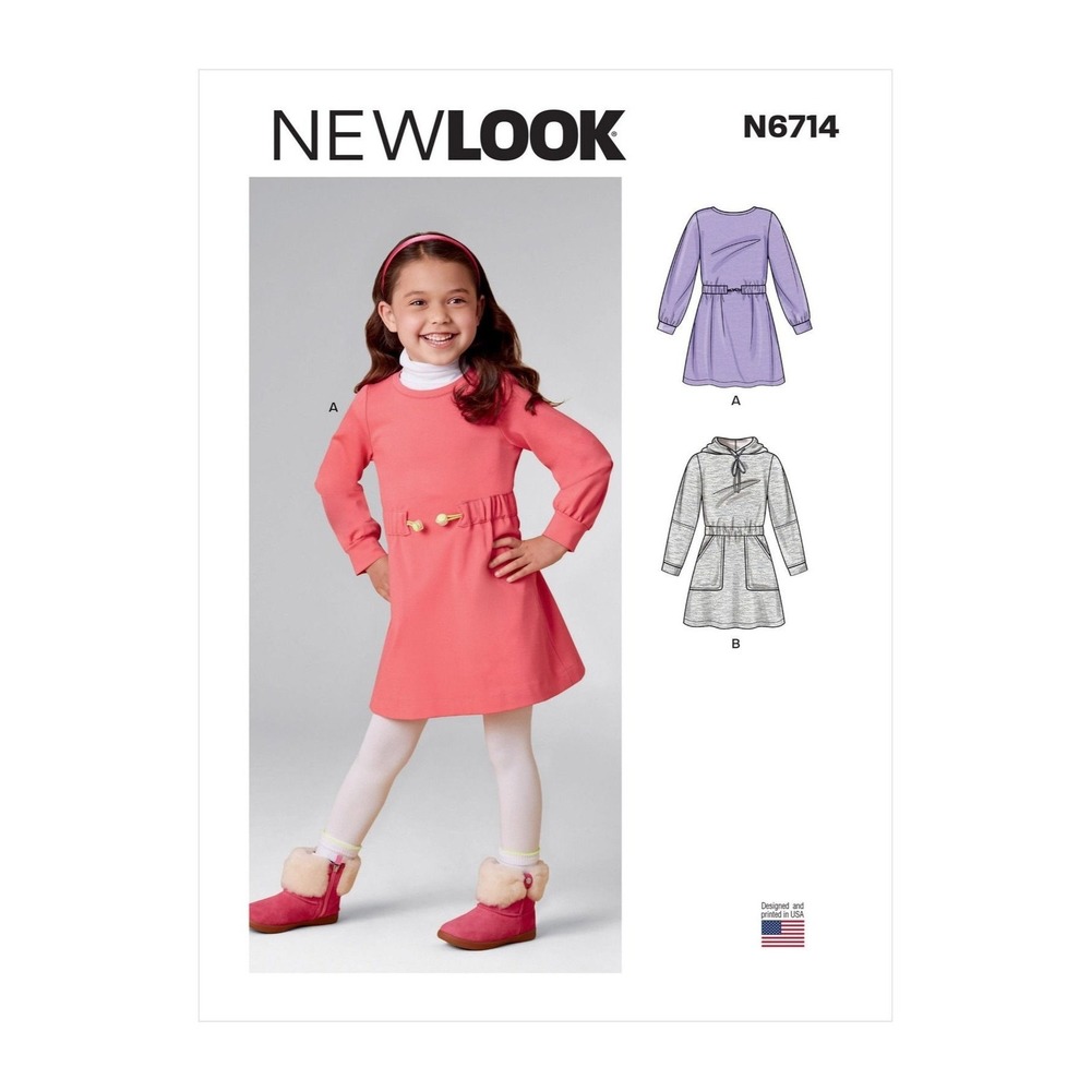 New Look Sewing Pattern N6714 Children S Dresses Size: a (3-4-5-6-7-8)